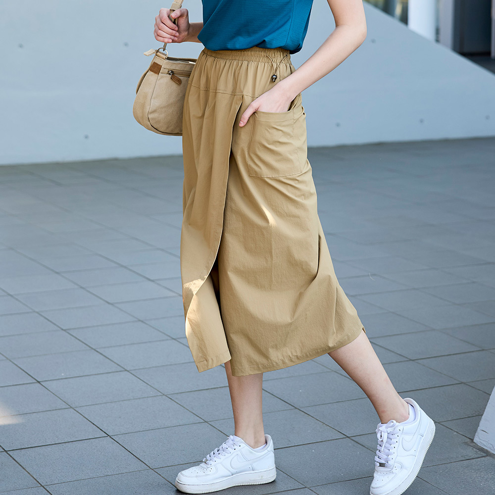 女款工裝長褲裙(A2PA2530W卡其/褲裙)