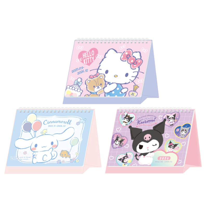 三麗鷗 2026跨年桌曆 36K-凱蒂貓/大耳狗/酷洛米