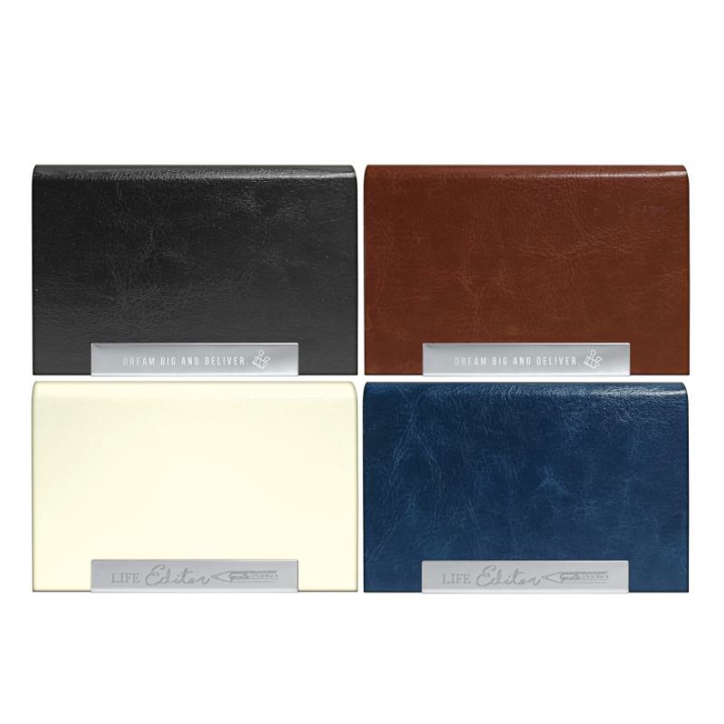 四季SEASON 皮革金屬名片盒-黑/棕/白/藍