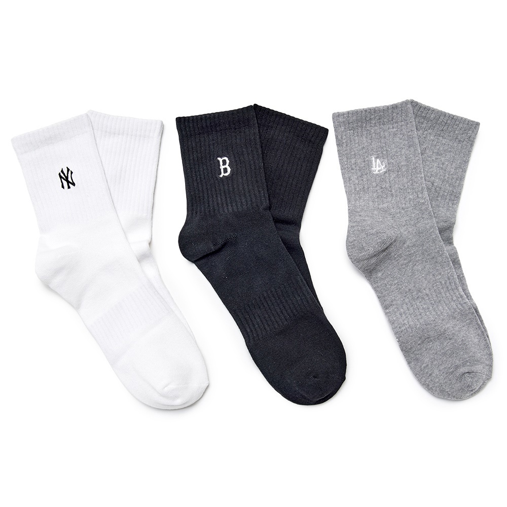 MLB 中筒襪三入組 道奇 紅襪 洋基隊 (3ASOMS15N-00MGS)