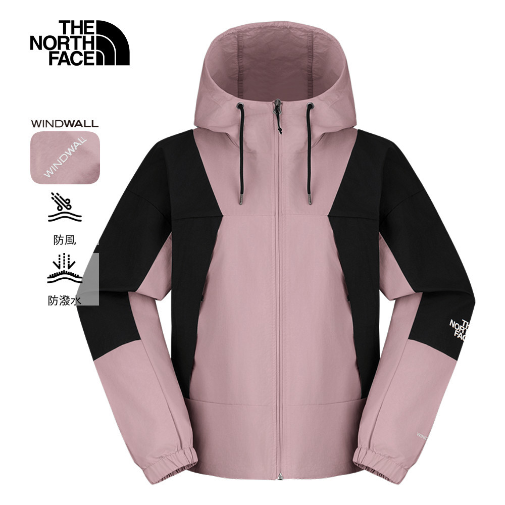 【10/24 12點週末限定】The North Face北面女款粉色DWR防潑水連帽外套｜8EX