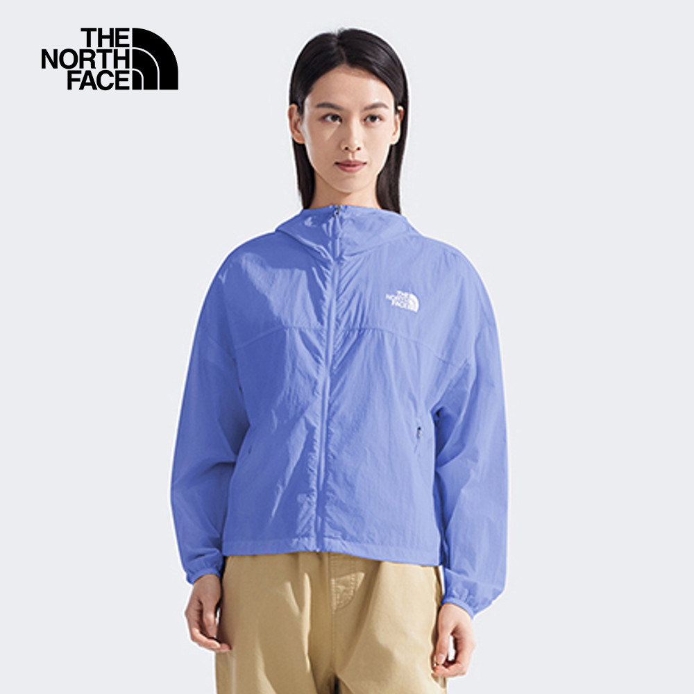 【10/26 12點限時搶購】The North Face北面女款藍色DWR防潑水連帽外套｜8EXE0YI