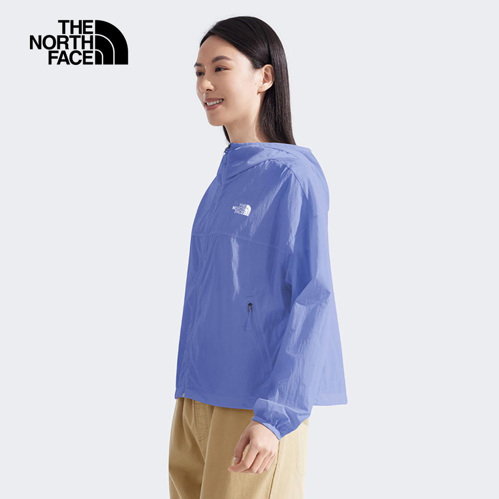 【10/26 12點限時搶購】The North Face北面女款藍色DWR防潑水連帽外套｜8EXE0YI