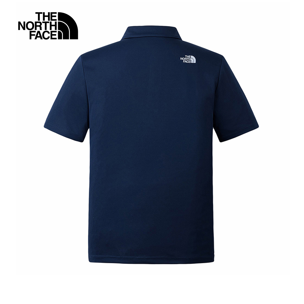 The North Face北面男款藍色吸濕排汗短袖POLO衫｜8EY48K2