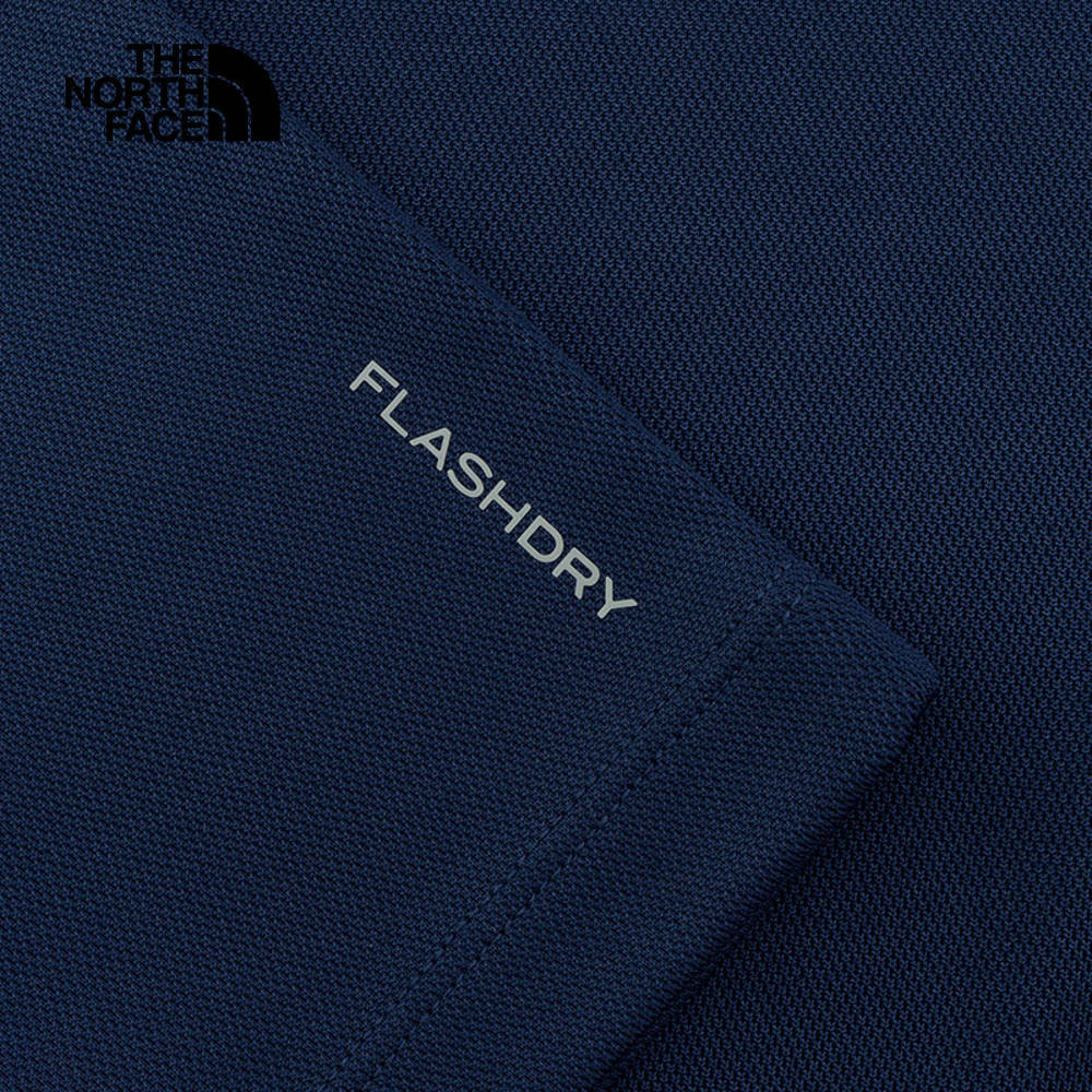 The North Face北面男款藍色吸濕排汗短袖POLO衫｜8EY48K2