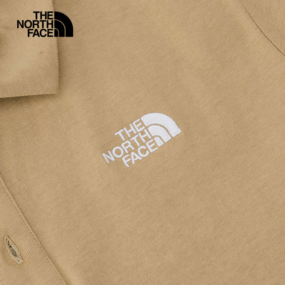 The North Face北面男女款卡其色純棉短袖POLO衫｜8EY7LK5