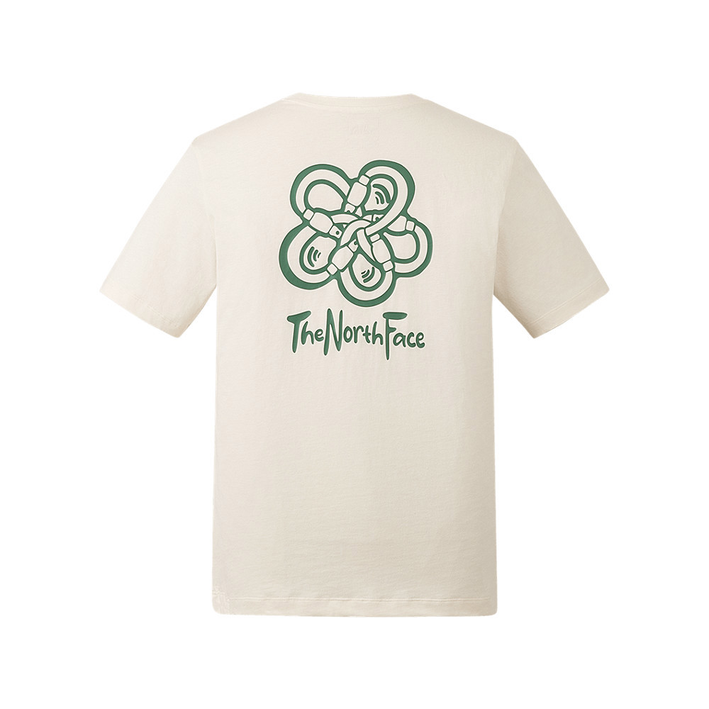 The North Face北面男女款米白色純棉短袖T恤｜8EY9QLI