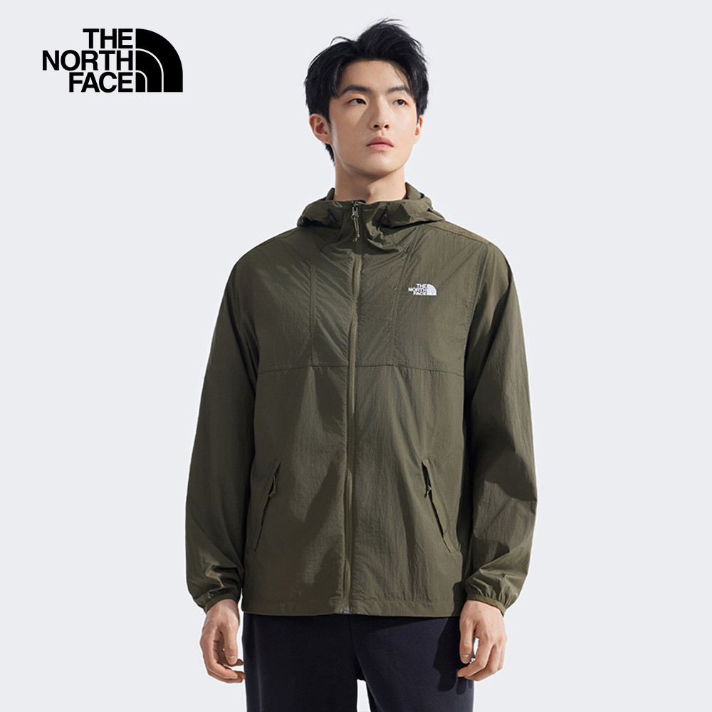 【10/24 12點週末限定】The North Face北面男款灰褐色DWR防潑水連帽外套｜8EZY21L
