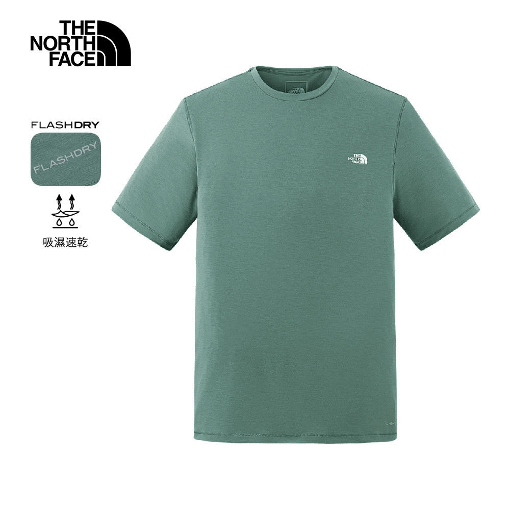 The North Face北面男款綠色吸濕排汗短袖T恤｜8EXVHCH