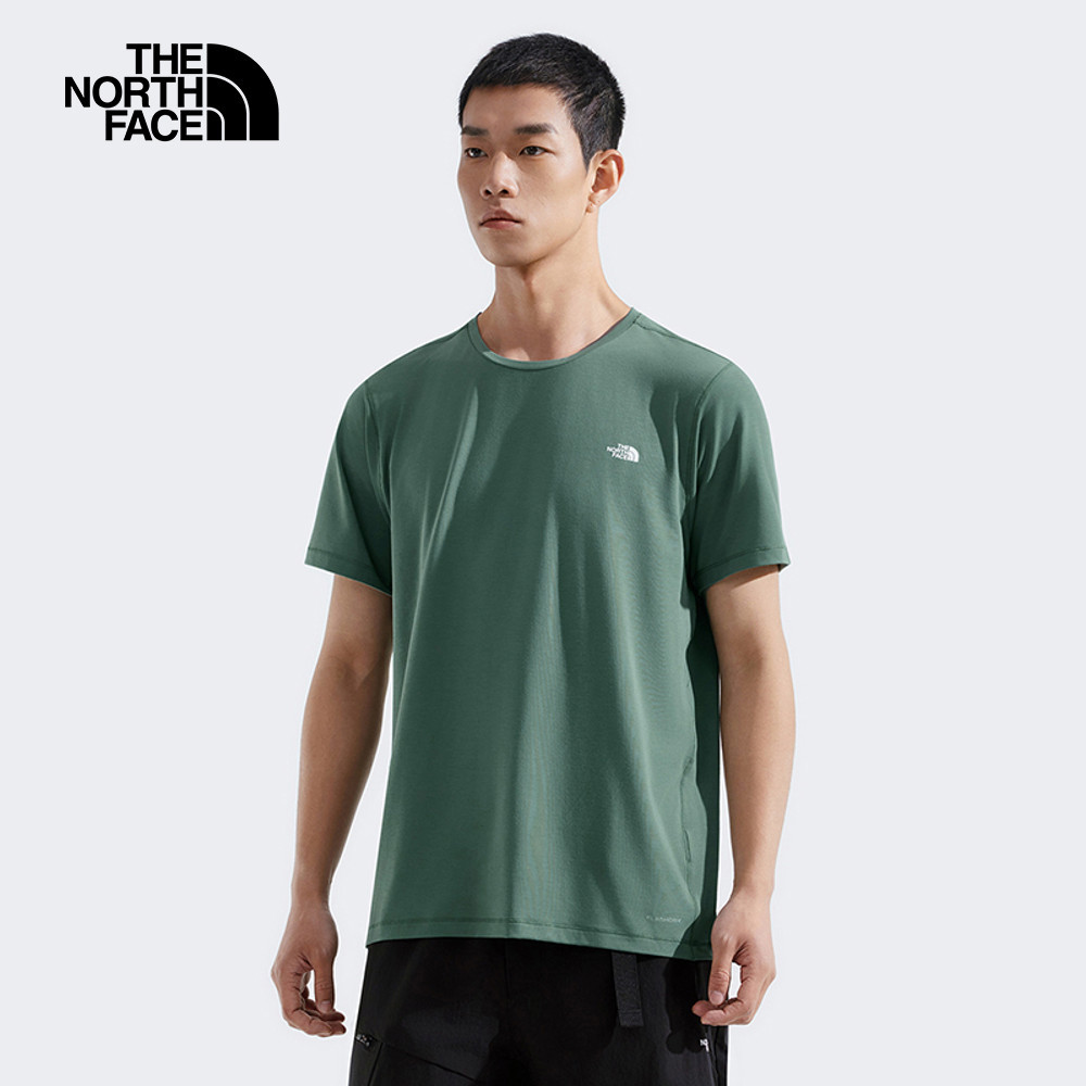 The North Face北面男款綠色吸濕排汗短袖T恤｜8EXVHCH
