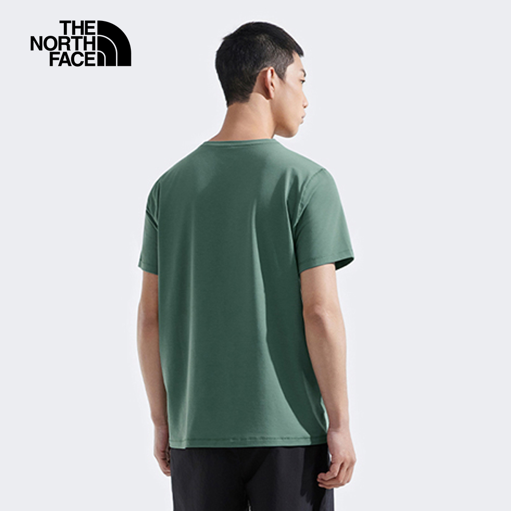 The North Face北面男款綠色吸濕排汗短袖T恤｜8EXVHCH