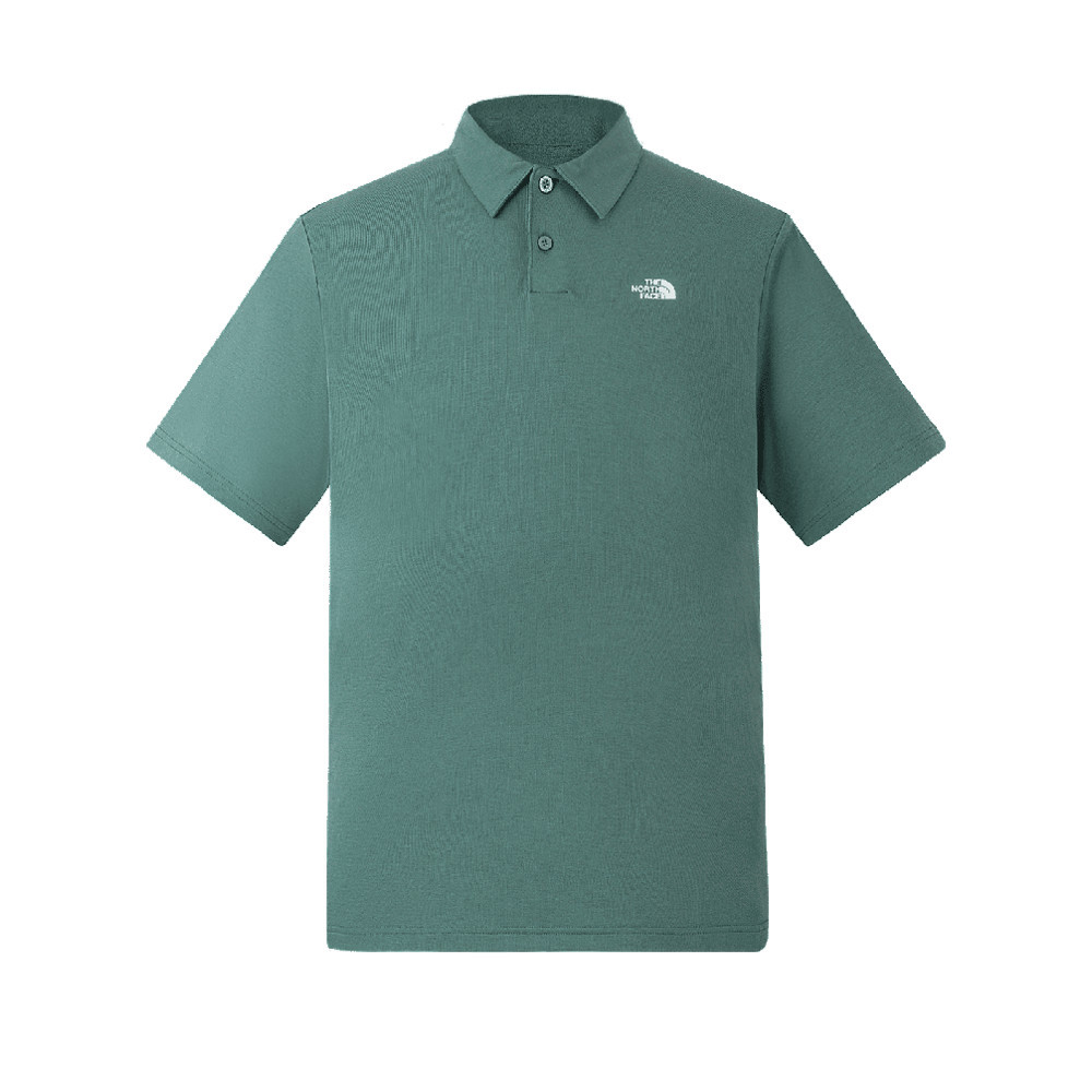 The North Face北面男款綠色吸濕排汗短袖POLO衫｜8EY5HCH