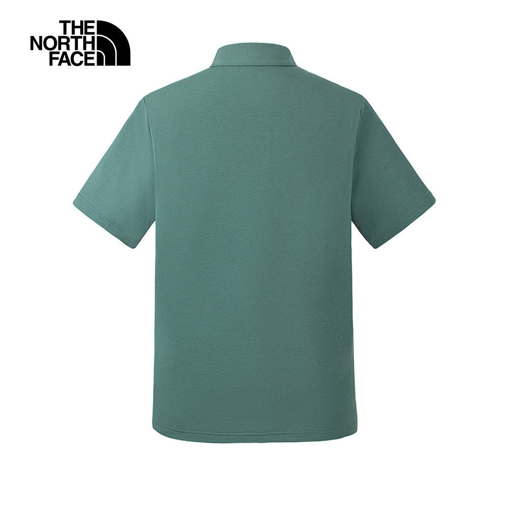 The North Face北面男款綠色吸濕排汗短袖POLO衫｜8EY5HCH