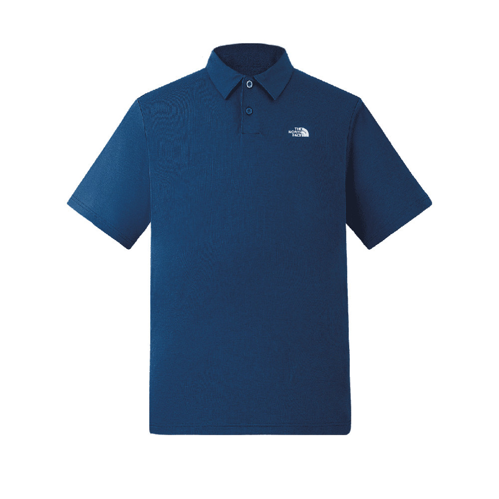 The North Face北面男款藍色吸濕排汗短袖POLO衫｜8EY5HDC