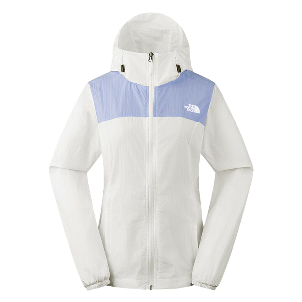 【限時搶購】女款紫白拼接DWR防潑水連帽外套｜8EYJFO3