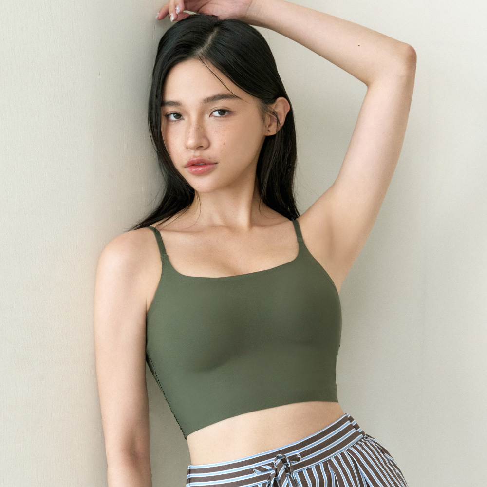 BRA TOP【Free Cut Air AirSoft Bra】無鋼圈貼合式無痕背心​(灰霧綠)