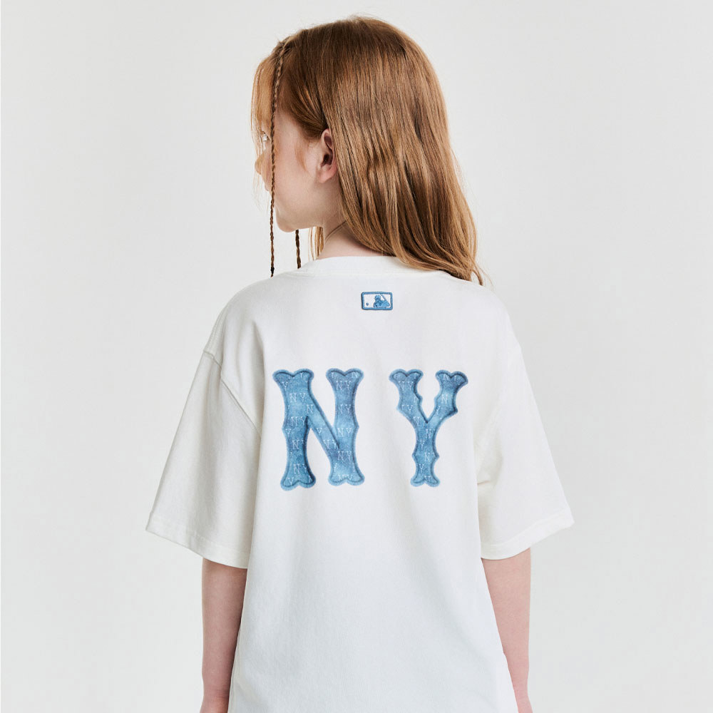 MLB KIDS 短袖T恤 童裝 Monogram系列 紐約洋基隊 (7ATSM0953-50IVS)