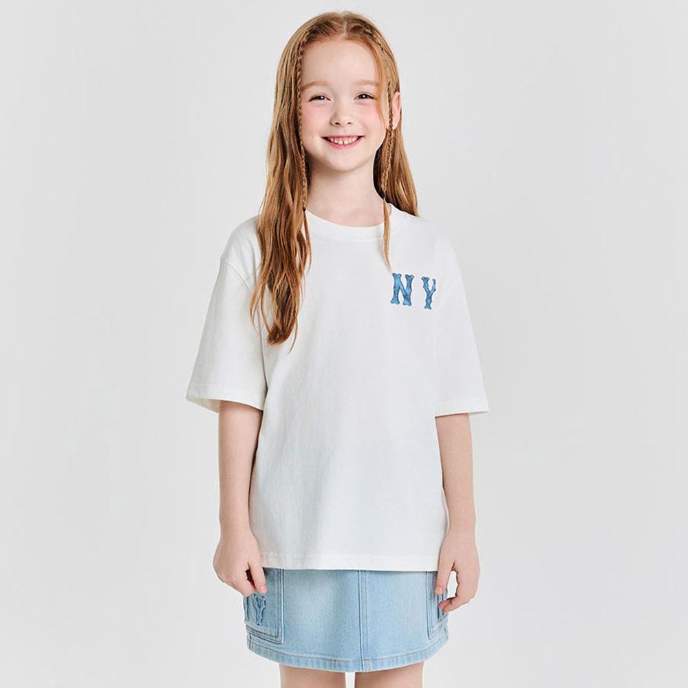 MLB KIDS 短袖T恤 童裝 Monogram系列 紐約洋基隊 (7ATSM0953-50IVS)