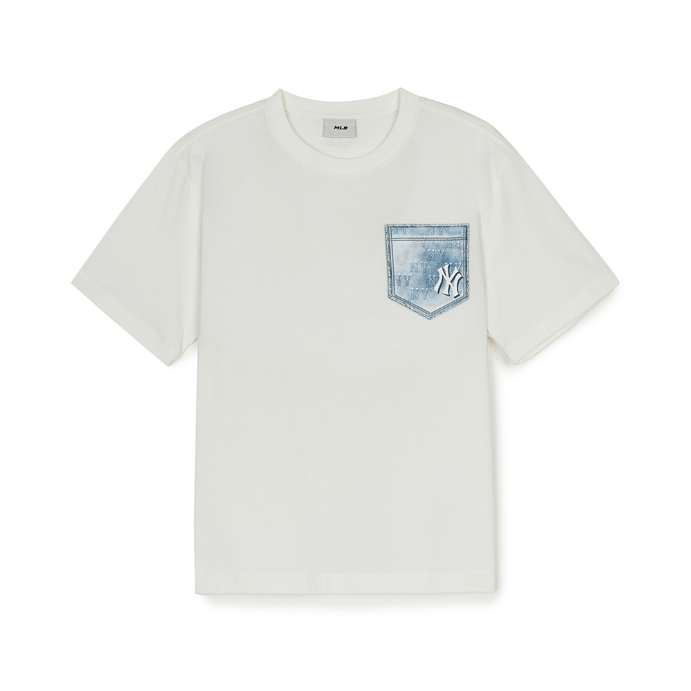 MLB KIDS 短袖T恤 童裝 Monogram系列 紐約洋基隊 (7ATSMV253-50IVS)