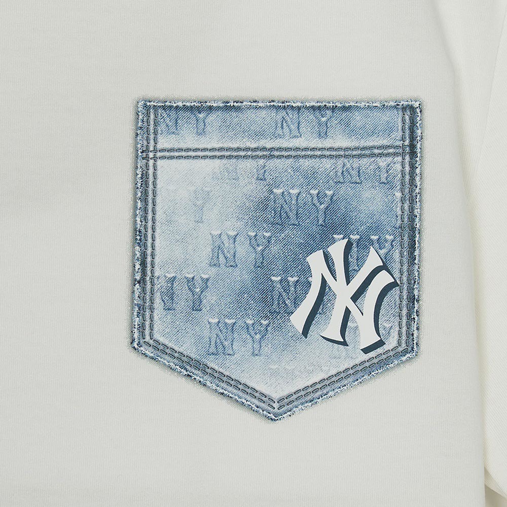 MLB KIDS 短袖T恤 童裝 Monogram系列 紐約洋基隊 (7ATSMV253-50IVS)