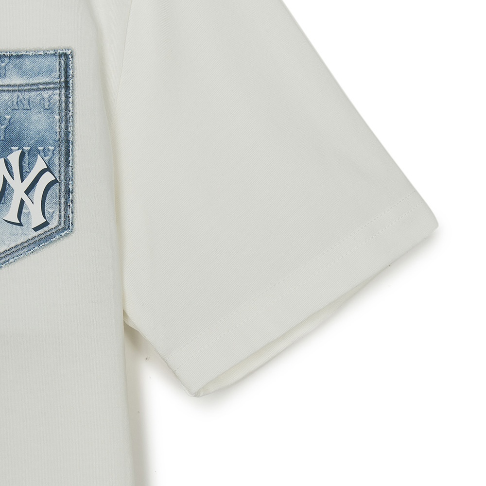 MLB KIDS 短袖T恤 童裝 Monogram系列 紐約洋基隊 (7ATSMV253-50IVS)