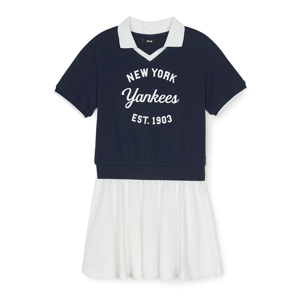 MLB KIDS 連身裙 洋裝 童裝 Varsity系列 紐約洋基隊 (7FOPV0253-50NYS)