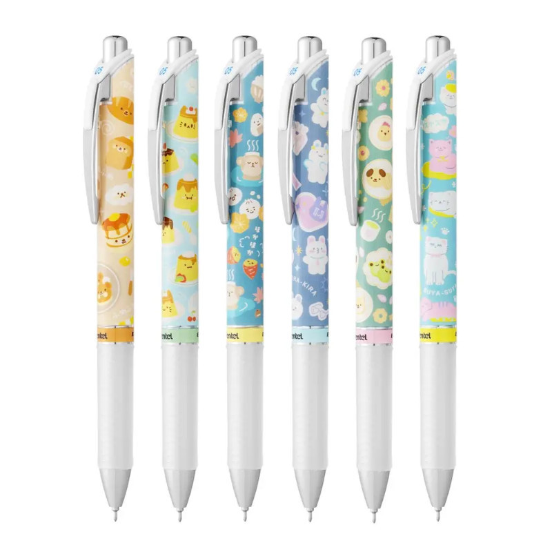 (限量)飛龍Pentel ENERGEL Kawaii 8th系列 極速鋼珠筆-6入組