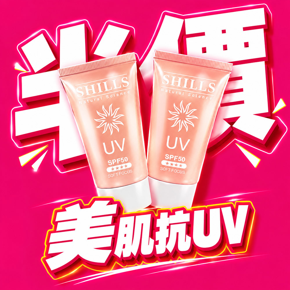【買1送1】SHILLS很耐曬超清爽美白美肌柔護防曬凝乳 SPF50★★★★*2(40ml)-小明星大跟班推薦(售價已折)