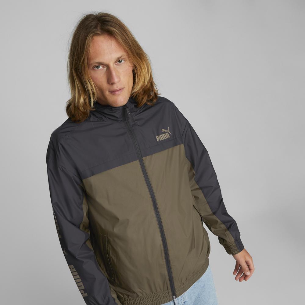 PUMA 基本系列撞色連帽風衣外套 男性