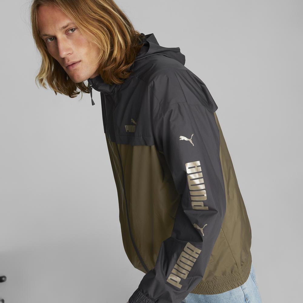 PUMA 基本系列撞色連帽風衣外套 男性