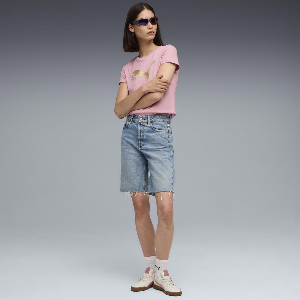 PUMA 基本系列ESS金銀跳豹短袖T恤 女性