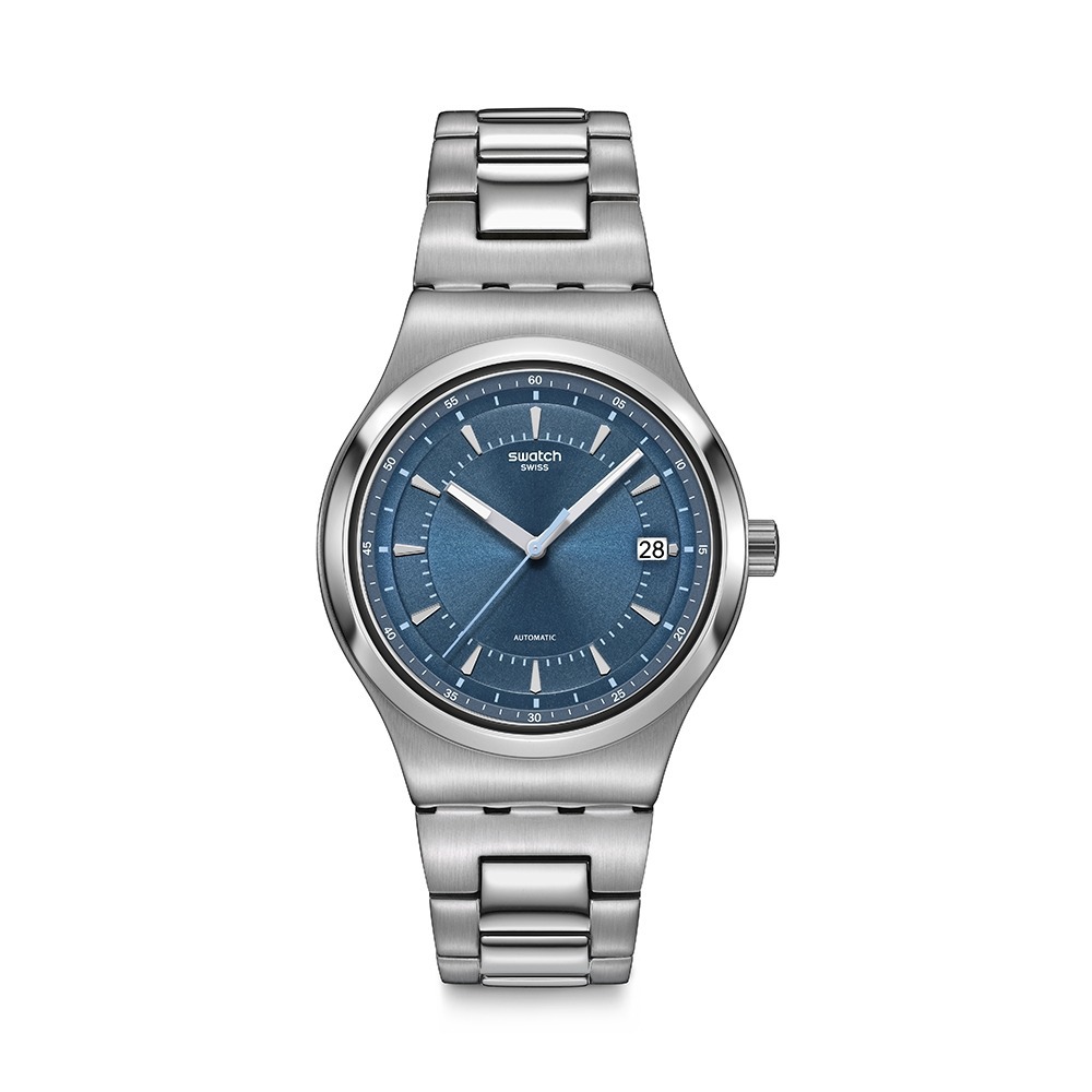 【swatch】金屬 Sistem51機械錶手錶 SHIMMER AT DUSK 閃耀黃昏靛紫色 (42mm) 男錶 女錶 手錶 瑞士錶(YIS435G)