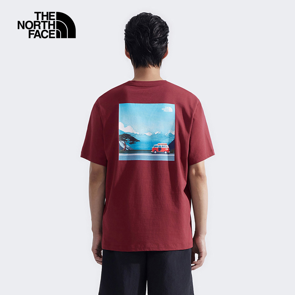 The North Face北面男女款紅色純棉短袖T恤｜8DC20VO