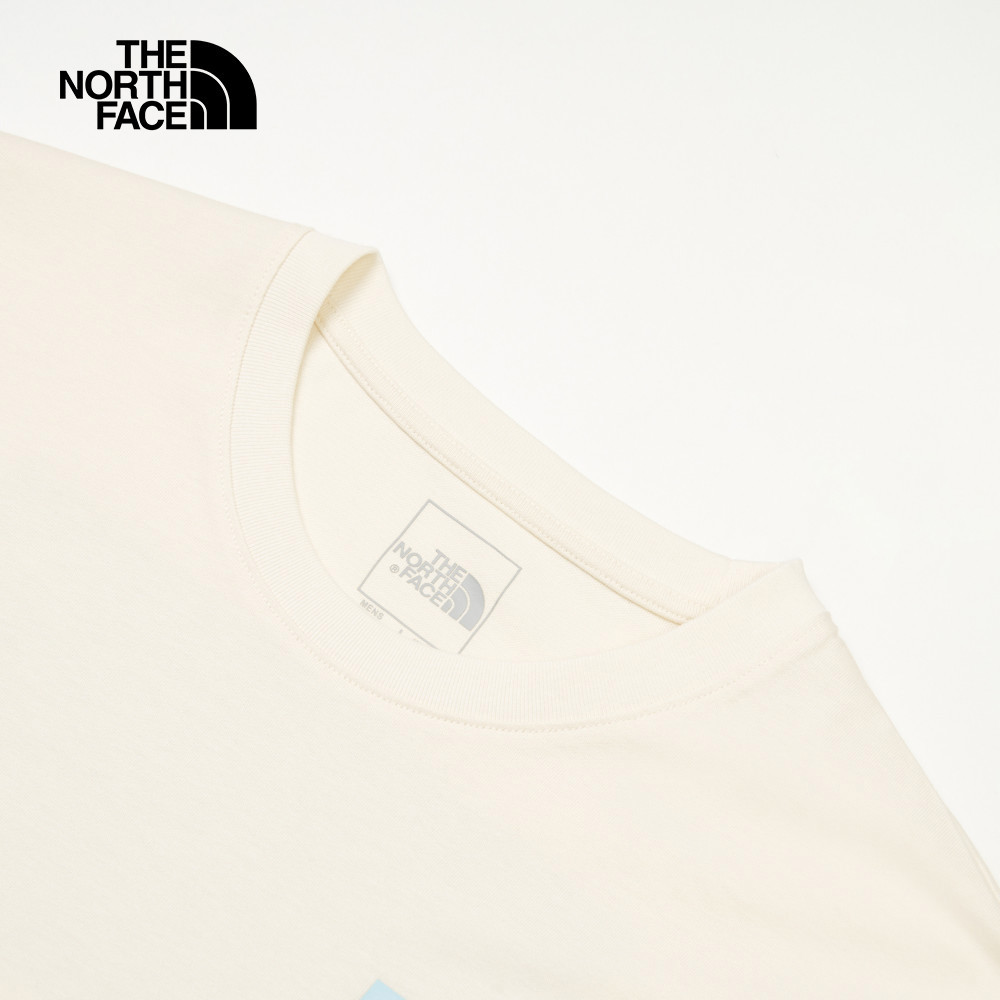 The North Face北面男女款米白色純棉短袖T恤｜8DC2QLI