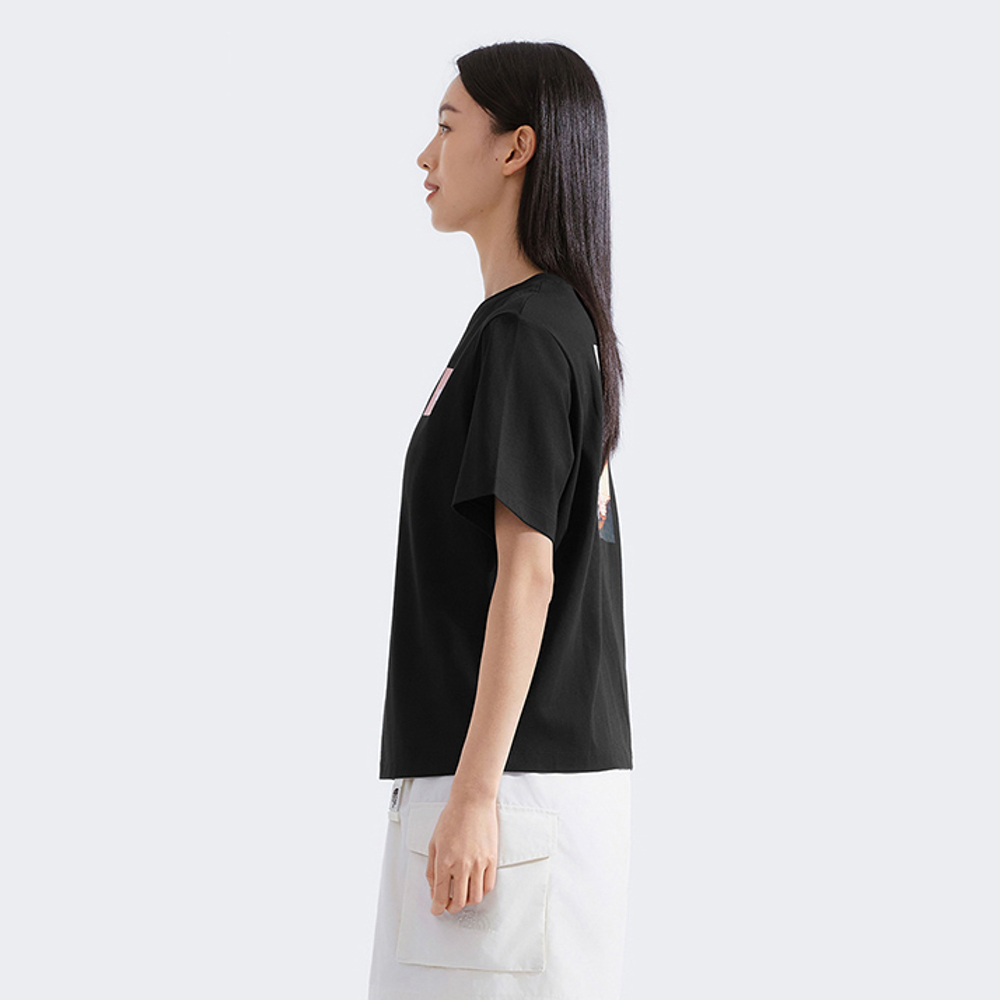 The North Face北面女款黑色純棉短袖T恤｜8DCHJK3