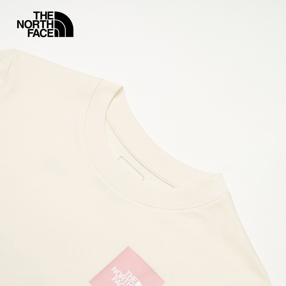 The North Face北面女款米白色純棉短袖T恤｜8DCHQLI