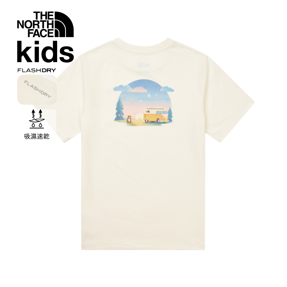 The North Face北面兒童米白色吸濕排汗短袖T恤｜8DD3QLI