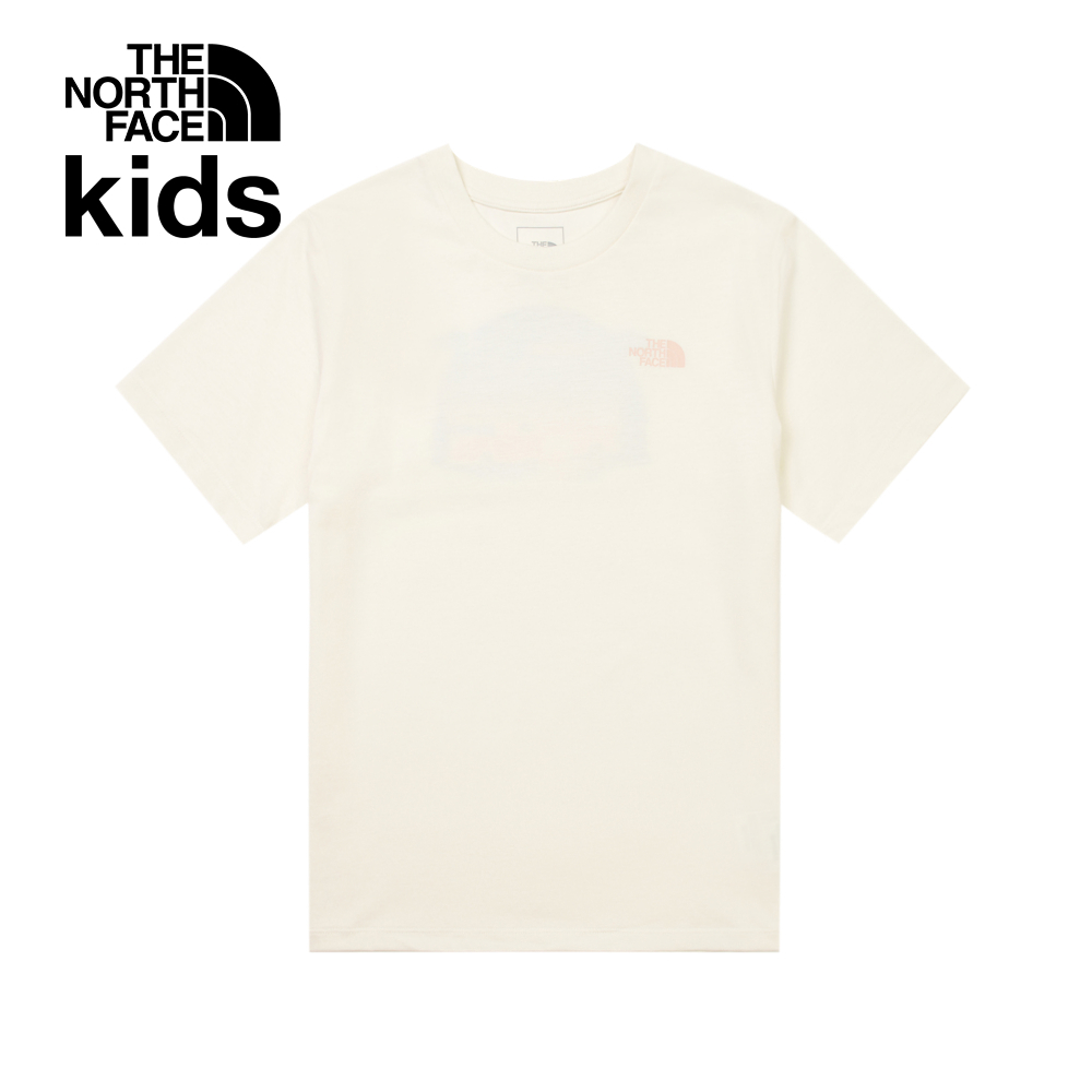 The North Face北面兒童米白色吸濕排汗短袖T恤｜8DD3QLI