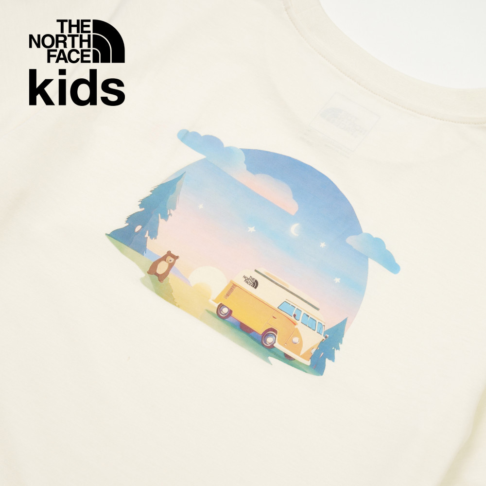 The North Face北面兒童米白色吸濕排汗短袖T恤｜8DD3QLI