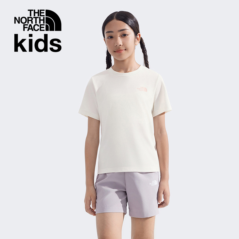 The North Face北面兒童米白色吸濕排汗短袖T恤｜8DD3QLI