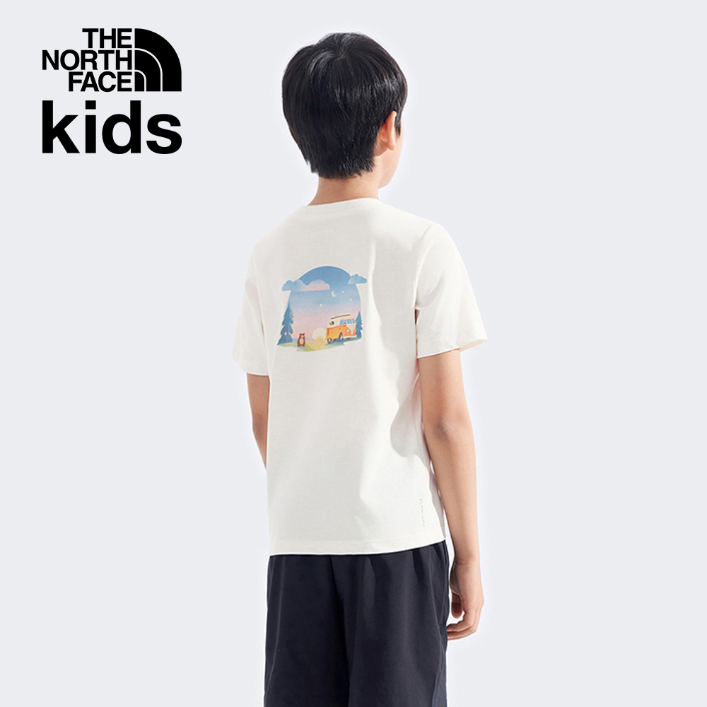 The North Face北面兒童米白色吸濕排汗短袖T恤｜8DD3QLI