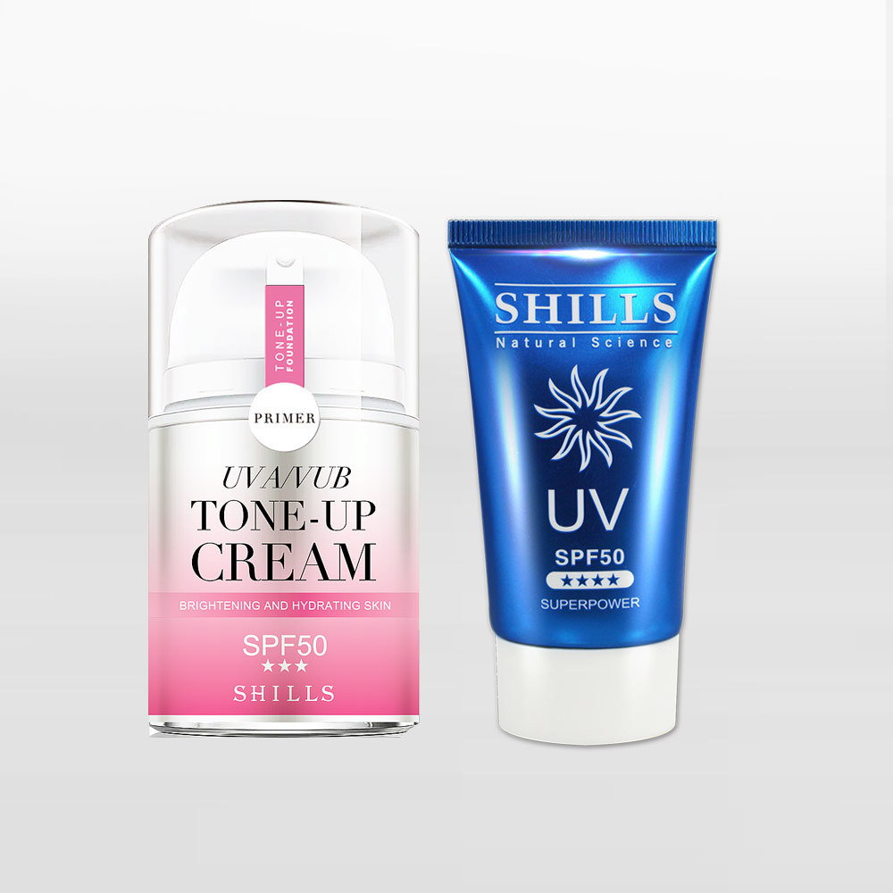 【雙效防曬】SHILLS舒兒絲 仙氣濾鏡UV裸光素顏霜(小仙女)+很耐曬超清爽美白超能長效防曬凝乳