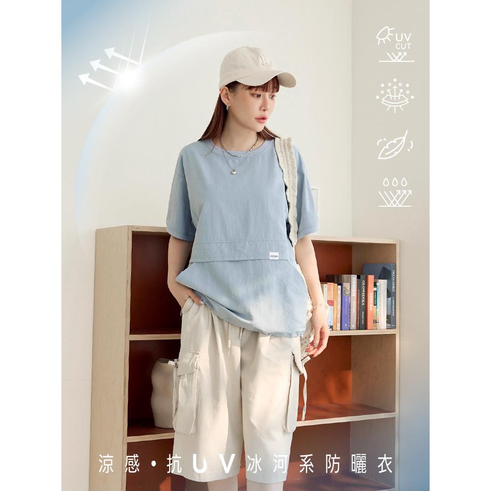 涼感．抗UV前口袋冰河系防曬上衣
