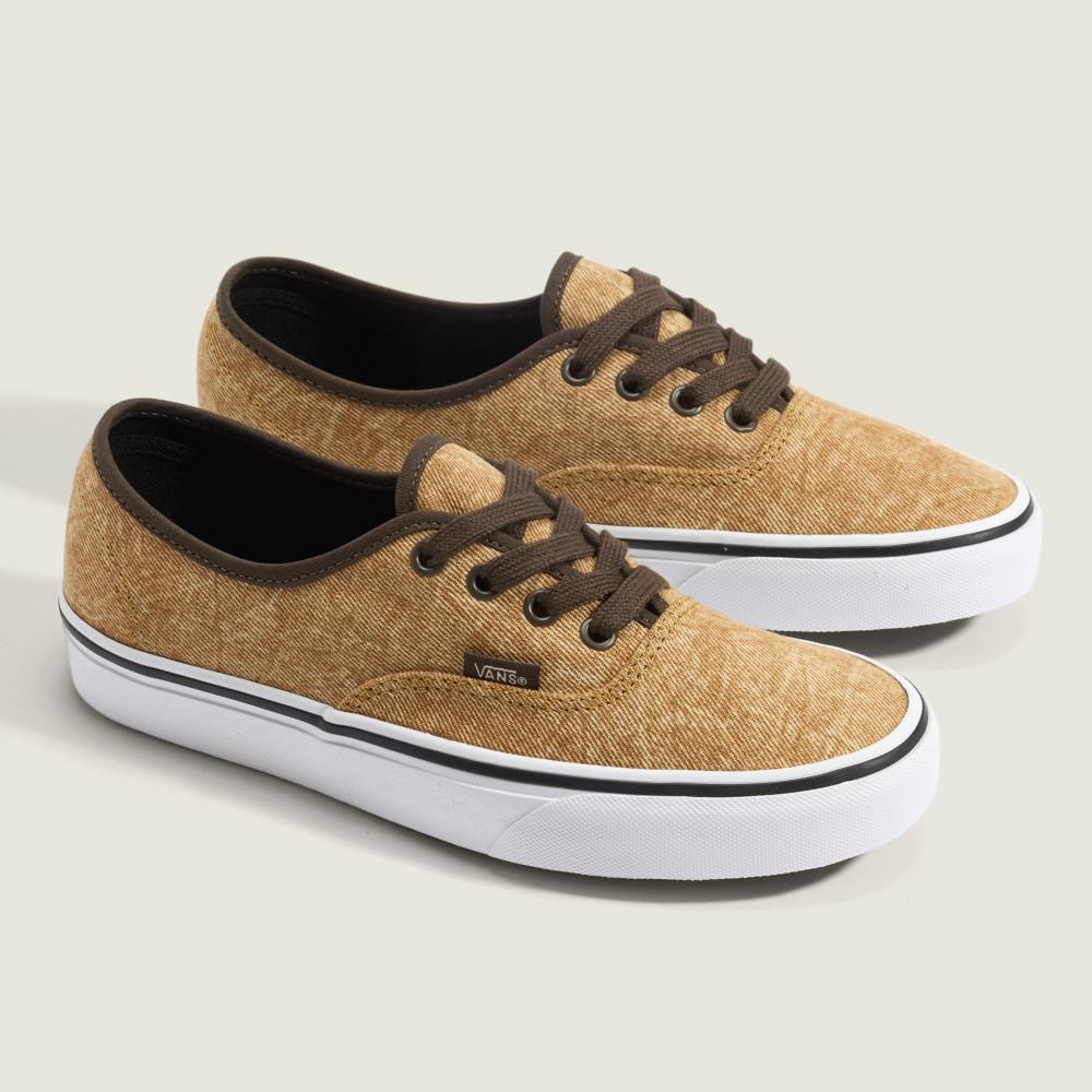 Vans Authentic 男女款丹寧卡其色滑板鞋