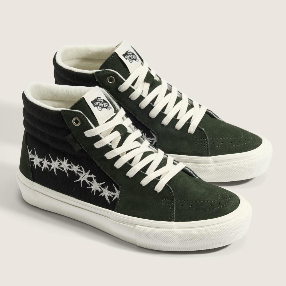 Vans Skate SK8-Hi 男女款墨綠色/灰黑色專業滑板鞋
