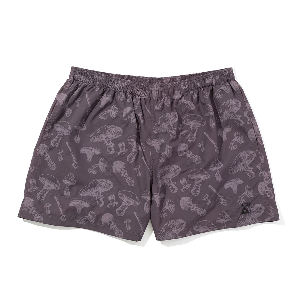 日本限定 POLER NYLON WIDE STUFF SHORTS / 時尚尼龍寬版多功能短褲 / 印花黑棕