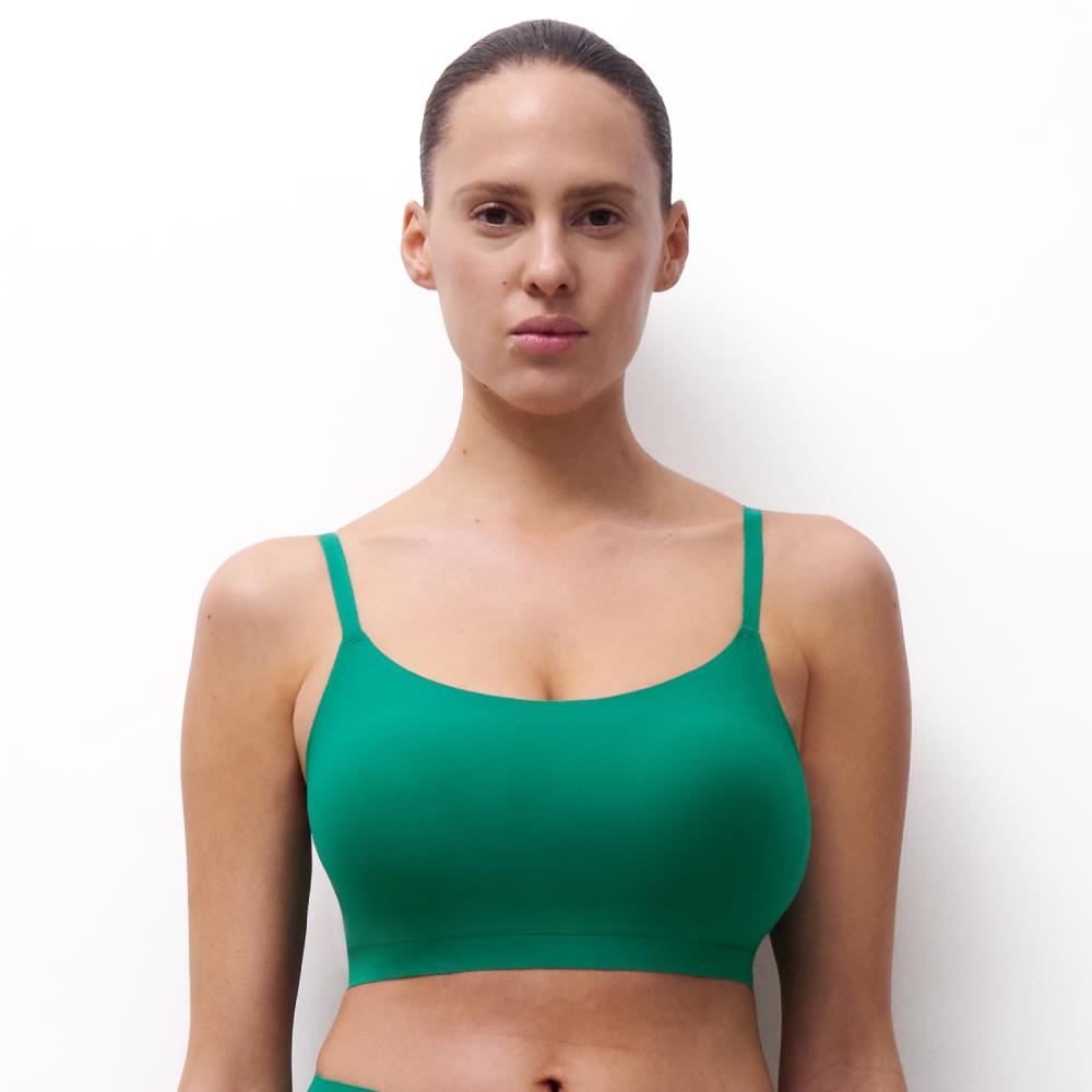 【Chantelle Lab】透氣涼感U領無痕內衣>XS-XXL>寶石綠(16A20_0FB)【Soft Stretch】