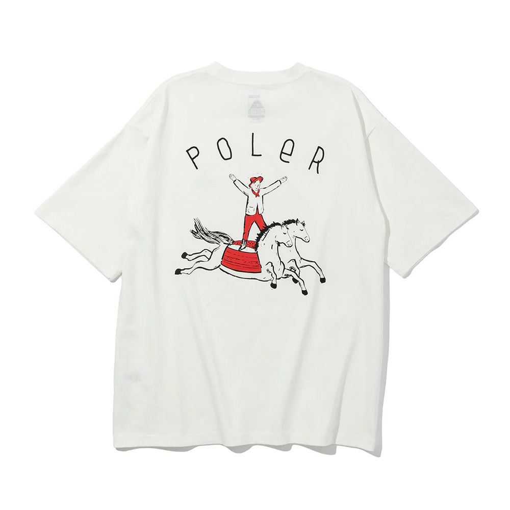 日本限定 POLER HORSE RELAX FIT TEE 馬術印花寬版短袖 / 白色
