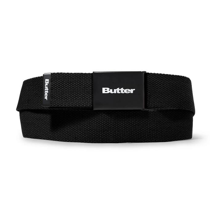 【 BUTTER GOODS 】腰帶 黑 - LOGO WOVEN BELT