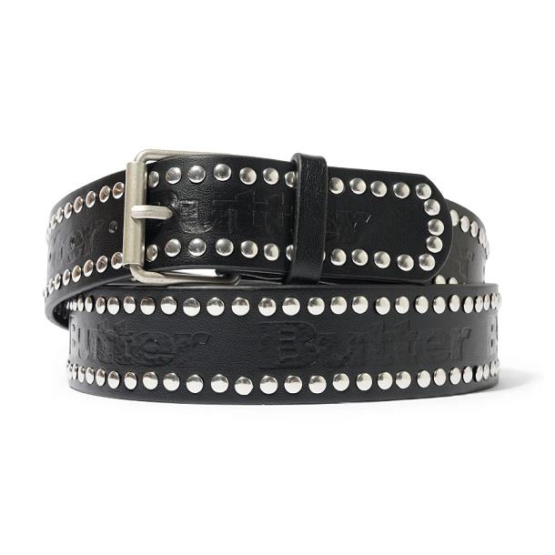 【 BUTTER GOODS 】皮帶 黑 - LEATHER STUDDED BELT